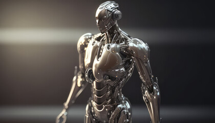 Futuristic future robot concept artificial intelligence. Created with generative AI