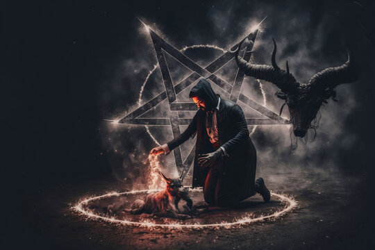 the witch performs the ritual, generative ai