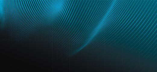 Abstract digital wave of particles. Futuristic point wave. Technology background vector. 3D rendering.