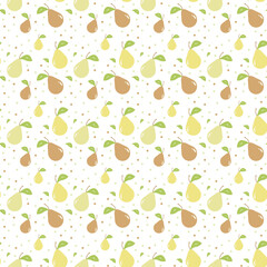 Vector seamless pattern with simple pears. Trendy hand drawn textures. Modern abstract design for paper, cover, fabric, interior decor and other users. - 585518511