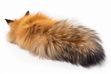 Fox Tail Isolated on White Background. Generative AI