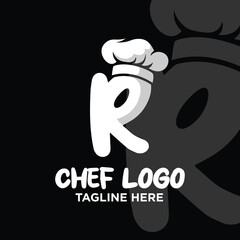 Letter R Chef Logo Design Template Inspiration, Vector Illustration.