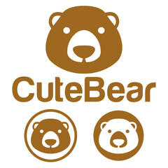 Cute Kawaii head grizzly bear Mascot Cartoon Logo Design Icon Illustration Character vector art. for every category of business, company, brand like pet shop, product, label, team, badge, label