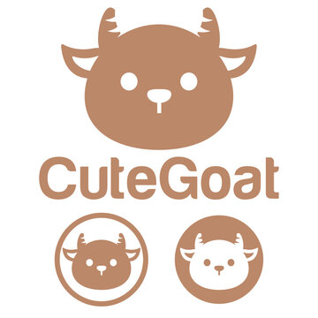 Cute Kawaii head goat ram sheep Mascot Cartoon Logo Design Icon Illustration Character vector art. for every category of business, company, brand like pet shop, product, label, team, badge, label