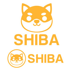 Cute Kawaii head shiba inu dog Mascot Cartoon Logo Design Icon Illustration Character vector art. for every category of business, company, brand like pet shop, product, label, team, badge, label