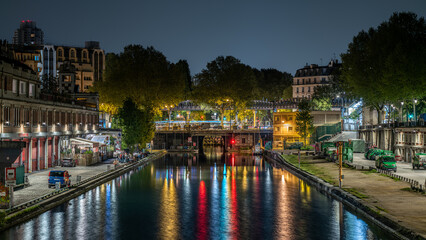 Canal Saint-Martin (Night) - Paris, France