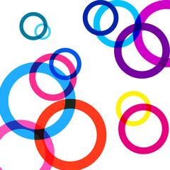 Obraz premium Colorful circles with overlapped on white background