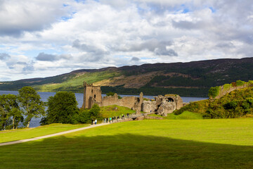 Fototapeta na wymiar Ruins of Urquhart Castle along Loch Ness, Scotland