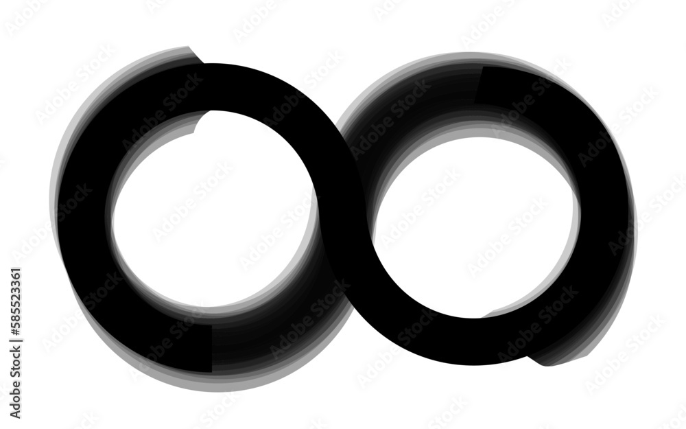 Poster Black infinity symbol with overlap. Vector illustration