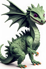 Obraz premium Funny dragon made of vegetables, generative AI