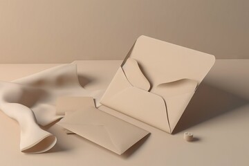  a white box with a bow on top of it and a piece of paper on the ground next to it that has a hole in it.  generative ai