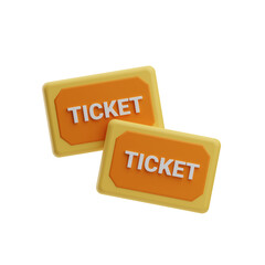 Travel, ticket, 3D Icon Illustration
