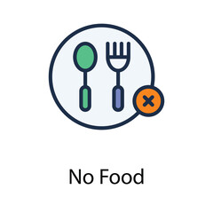 No Food icon. Suitable for Web Page, Mobile App, UI, UX and GUI design.