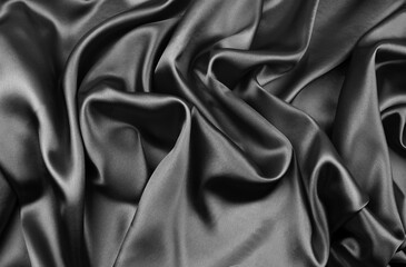 Black silk fabric