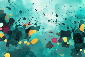  an abstract painting with lots of different colors and shapes on it.  generative ai