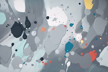  an abstract painting with various colors of paint and bubbles on it.  generative ai