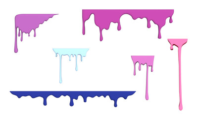 Collection of 3d abstract shape in cartoon style. Set of realistic elements for design of various decorative in soft multicolored tones. Isolated on white background.