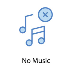 No Music icon. Suitable for Web Page, Mobile App, UI, UX and GUI design.