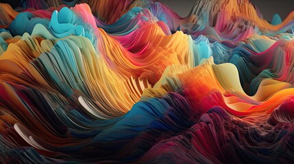 Abstract colorful wave background. Generative Ai