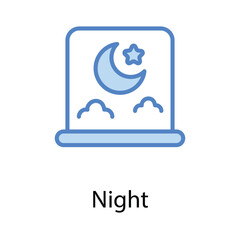 Night icon. Suitable for Web Page, Mobile App, UI, UX and GUI design.