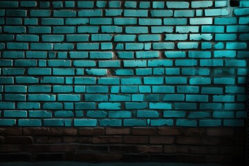  a brick wall with a green light coming from it's center and a brick wall with a green light coming from it's center.  generative ai