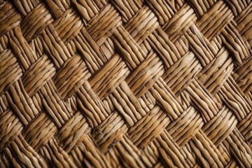  a close up view of a woven material with a brown color.  generative ai