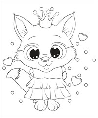 funny cute animals coloring page for kids