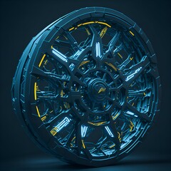 futuristic wheel with lights