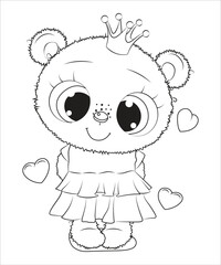 funny cute animals coloring page for kids