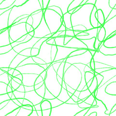 abstract seamless pattern with hand drawn green lines
