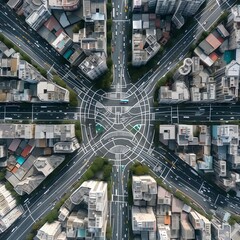 aerial shot of streets