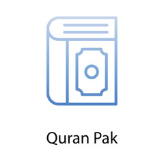 Quran Pak icon. Suitable for Web Page, Mobile App, UI, UX and GUI design.