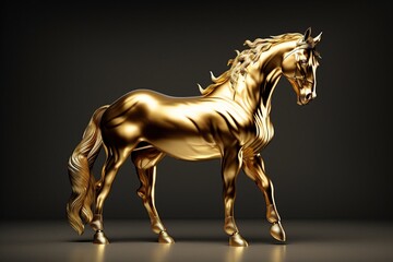 Golden figure of a horse made with generative AI