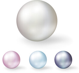 Pearls. Set of coloring shell pearls.