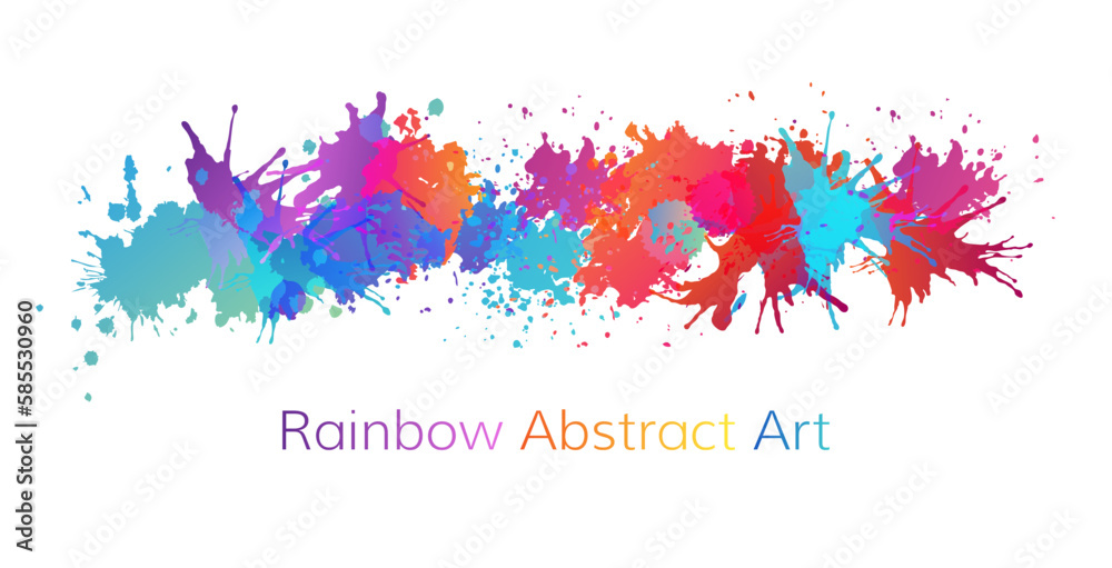 Canvas Prints rainbow abstract creative banner from paint splashes.