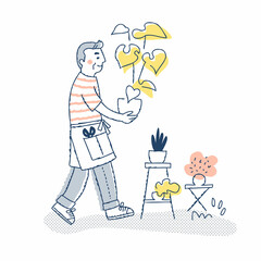 ガーデニングを楽しんでいるシニア男性