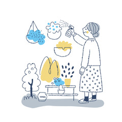 ガーデニングを楽しんでいるシニア女性