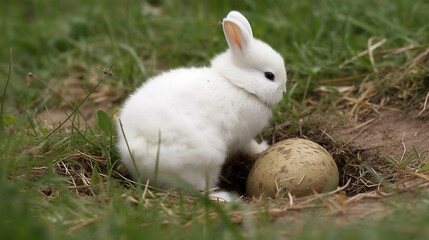 Easter eggs rabbit - ai generated