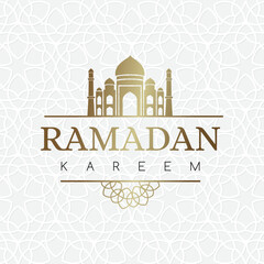 Ramadan background with wishes and geometric white texture.