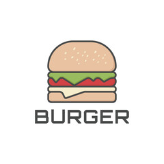 illustration vector graphic burger flat design logo