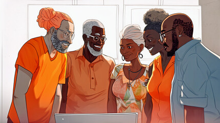 African American office team