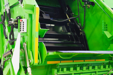 Garbage Truck, automobile garbage truck ,  cleaning ecology concept background © Aleksandr Matveev