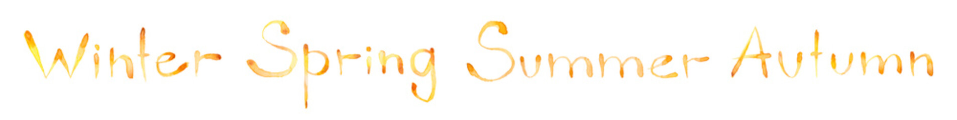 Watercolor seasons. Watercolor illustration onwhite