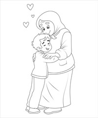 funny boys emotion coloring page for kids
