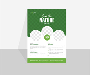 Modern nature flyer design template