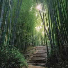 Fototapeta premium Bamboo Forest, AI