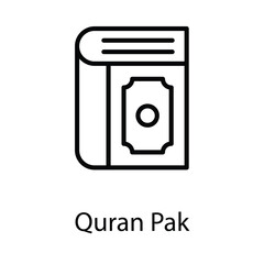 Quran Pak icon. Suitable for Web Page, Mobile App, UI, UX and GUI design.