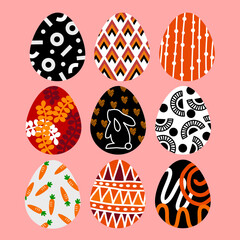 Flat happy easter celebration square sale banner template