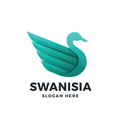 Swan Gradient Logo Vector Icon Illustration