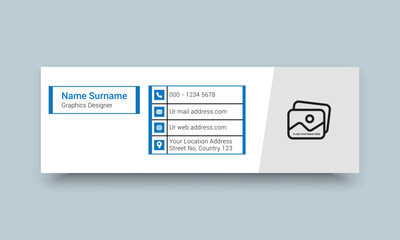 Email signature personal and social web banner template